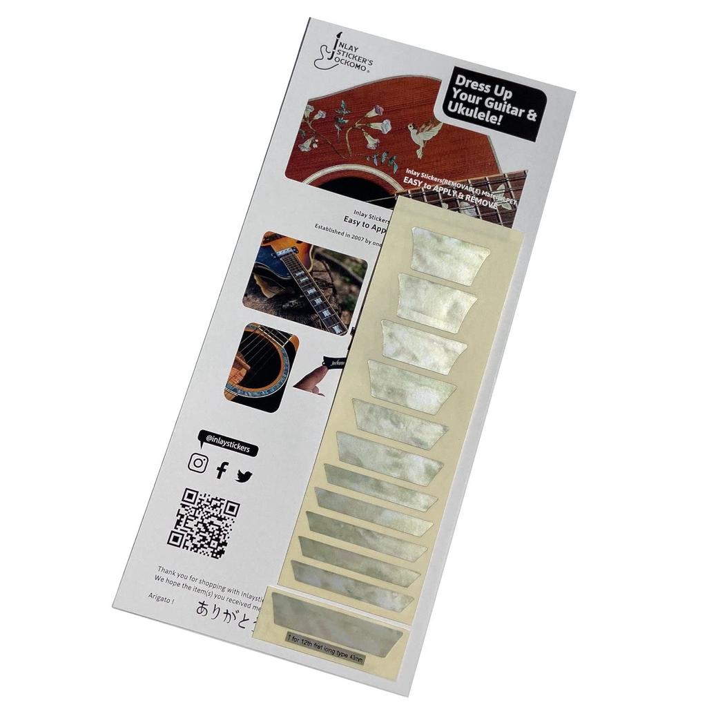 Jockomo Mountain Block White Inlay Sticker for Guitar (Aged Pearl)