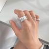 BF Club Silver Color Irregular Water Droplets Cross Gold Rings For Women Female Simple Retro Style Handmade Jewelry