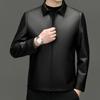 Business Lapel Leather Jacket Men's Coat Spring and Autumn New Sheepskin Jacket Top