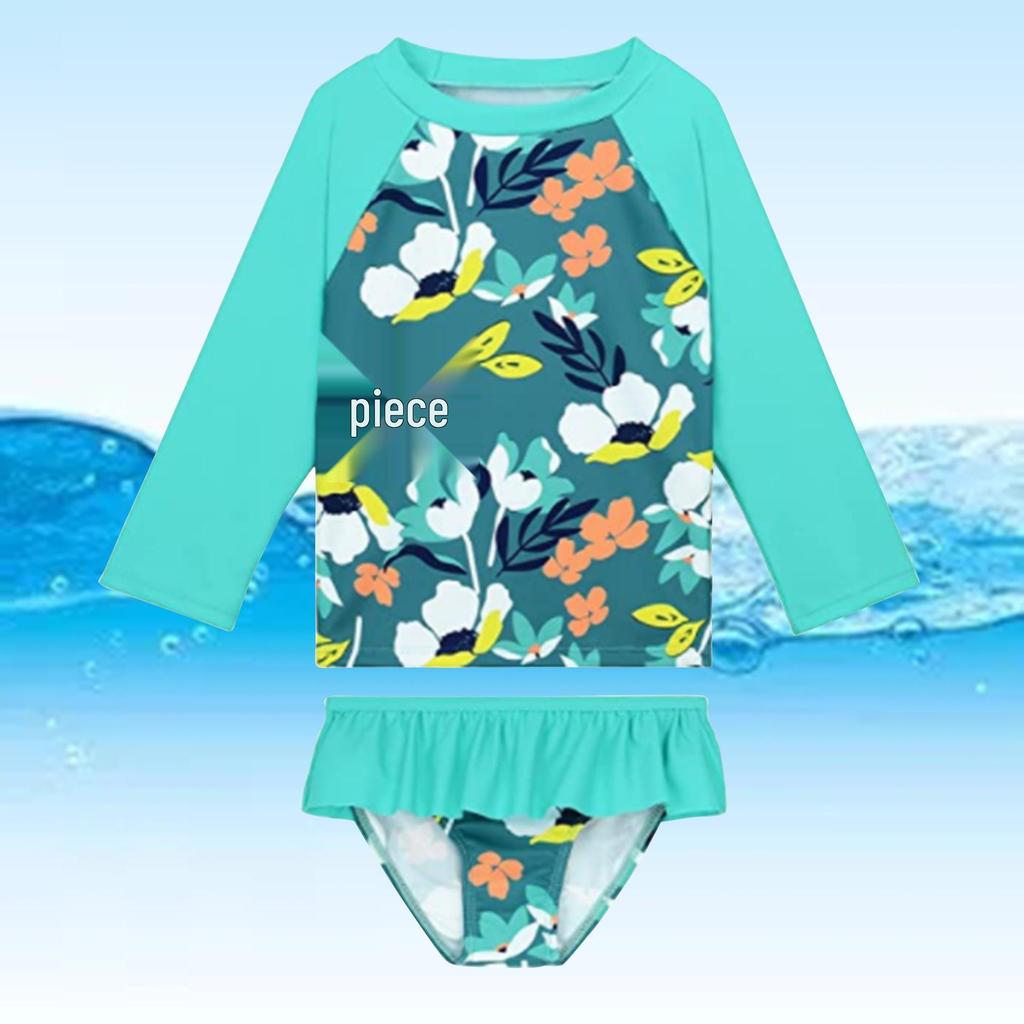 2025 Children's Long-Sleeve Split Bikini Swimsuit for European and American Markets - Beachwear