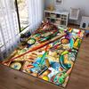 Vintage Fishing Gear Pattern Carpet with Colorful Nautical Design Suitable for use as an anti-slip for living room bedroom sofas