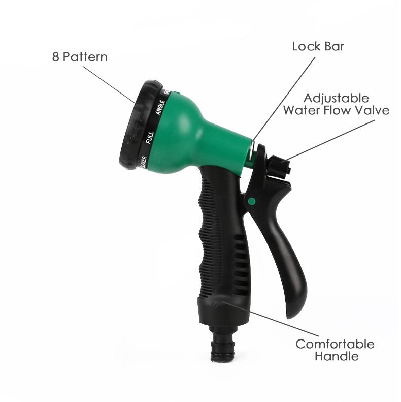 Hoseworld Adjustable High Pressure Garden Water Spray Gun ABS Plastic Irrigation 1.5 Gallon Capacity Variable Spray Patterns