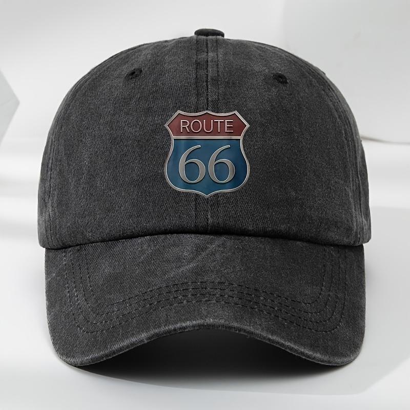 Винтажная бейсболка Route 66 для мужчин и женщин, Ретро потертая папина кепка, Регулируемая кепка-снепбэк для дорожного путешествия, Солнцезащитная кепка