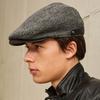 Wool Hunting Cap Grey Herringbone Pattern Dche6f260g3