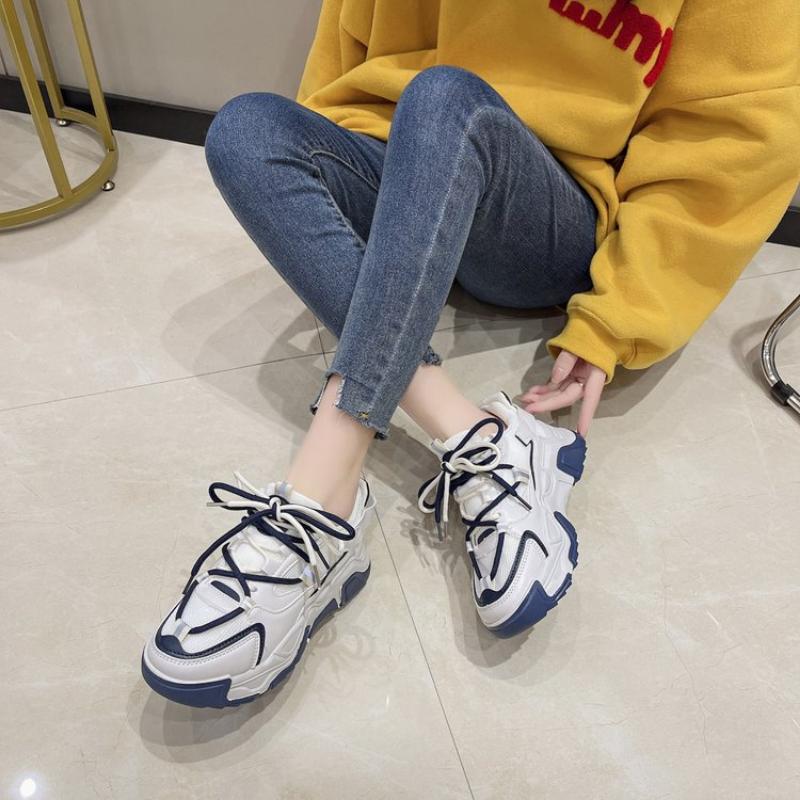 Модная женская обувь 2024 года, новая модная дышащая сетчатая универсальная повседневная обувь, женская обувь на шнуровке, на платформе, кроссовки для женщин, Zapatos Mujer