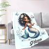 Black Mermaid Customize Your Name Blanket Warm Comfortable And Soft Blankets Are Suitable For Home Chairs Office Sofas Sofas Office Camping And Gifts