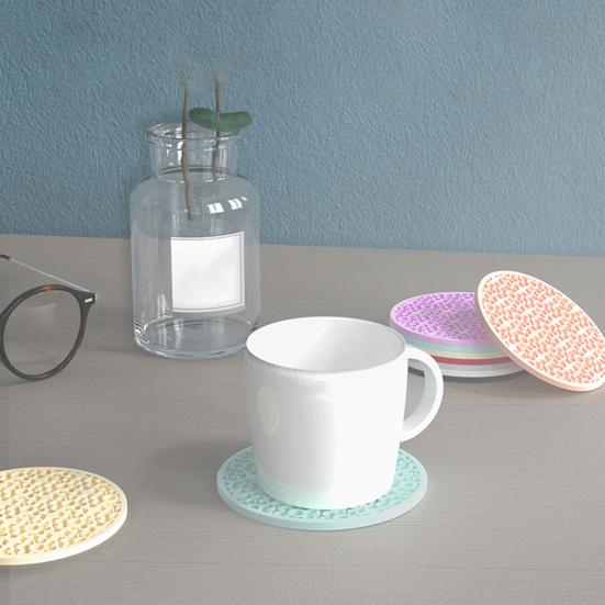 Силиконовая подставка с рисунком в стиле ретро, теплоизоляция, легко чистящаяся, многоразовая, винтажная, круглая, мягкая подставка