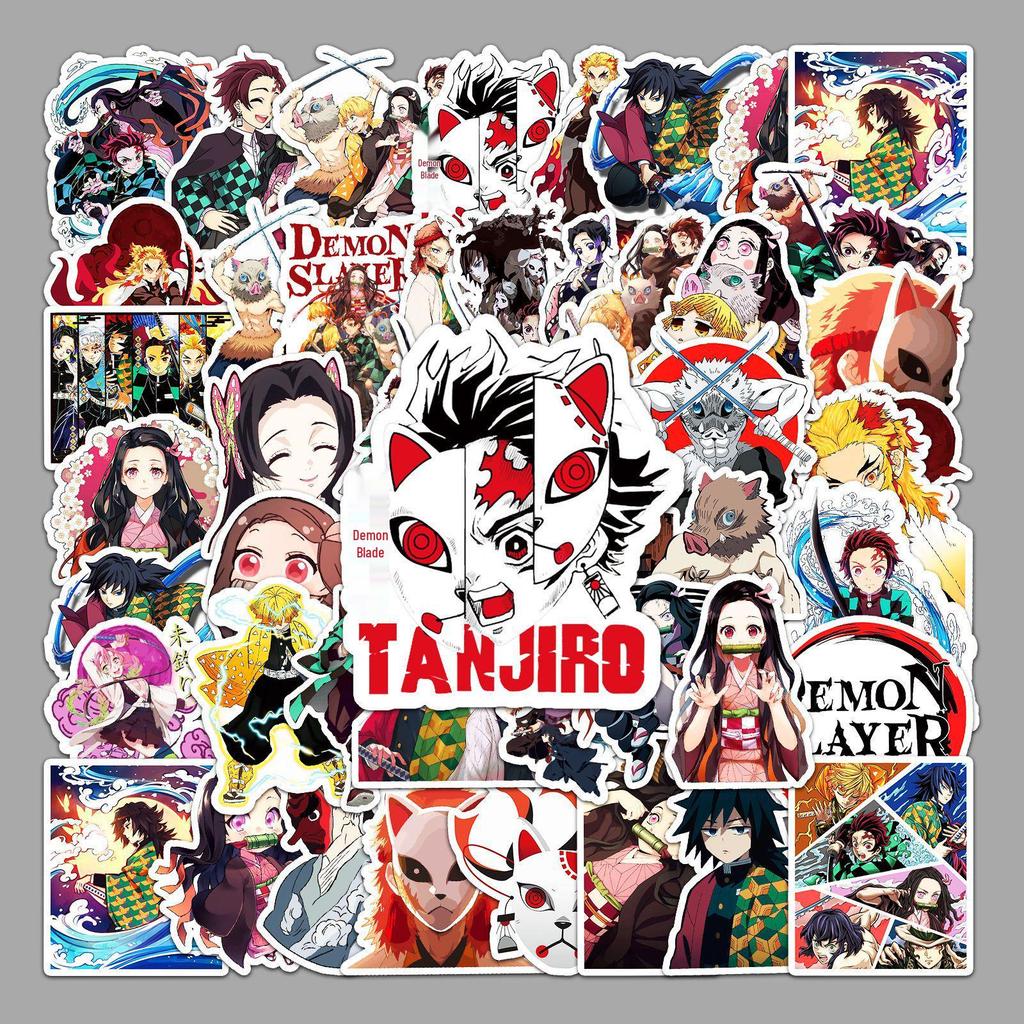 50 наклеек граффити по «Истребителю демонов» - Японское аниме, сделай сам, водонепроницаемые наклейки для чемодана и скейтборда