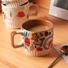 Ретро керамическая кружка с рисунком от руки кружка для кофе чашка для чая с молоком мультяшные чашки для сока домашние чашки для завтрака парные чашки для воды
