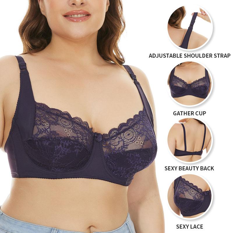 Plus Size Women Bra Sexy Lace Bra Female Underwear Women Top Bra Sexy Lingerie Lace Brassiere With Underwire E F Cup