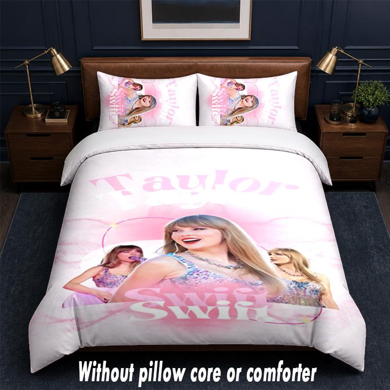 Taylor Swift Design Bed Bedding Set 1 Duvet Cover + 2 Pillowcases Soft Breathable Household Bed Linens