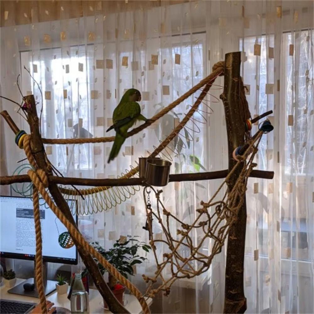 Khaki Parrot Climbing Net 40*40cm Parrot Rope Net High Quality Bird Hammock  Parrot Climbing