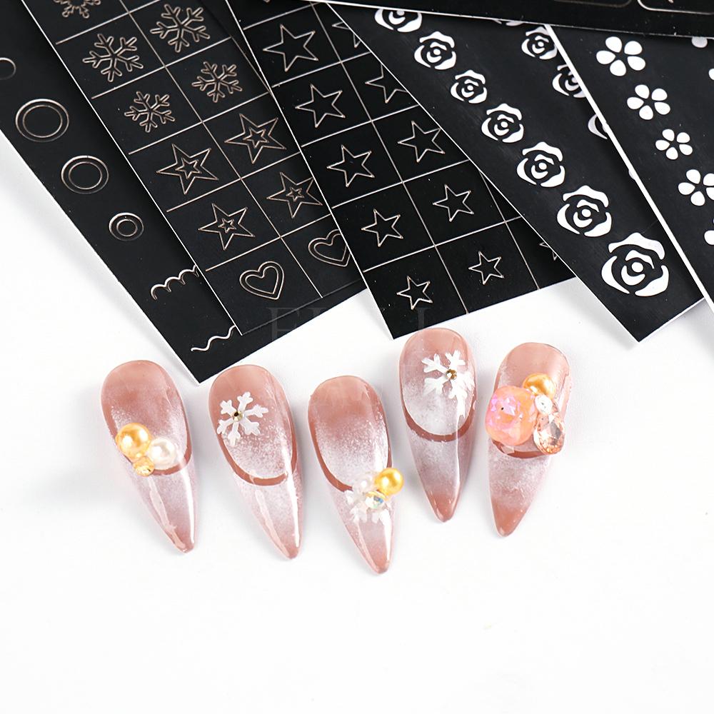1 шт. дизайн ногтей сердце цветок бабочка выдалбливают трафаретные наклейки для ногтей распылением шаблоны для рисования переводная бумага ползунки ZPG
