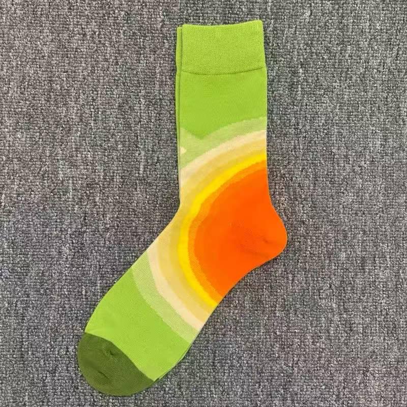 Happy Socks Men's Colorful Cartoon Astronaut Planet Floral Mid-Calf Socks, Large Size - Trendy Swedish Brand.