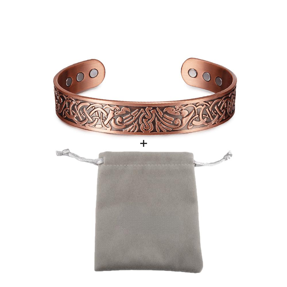 Ikuinen Viking Магнитный браслет из чистой меди Мужской Vegvisir Регулируемый энергетический магнитный браслет Преимущества браслет 15 мм Мужские браслеты