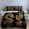 Golden dragon and phoenix. Bedding sets Duvet cover sets Duvet covers Pillowcases(1 * Duvet Cover 2 * Pillowcases without duvet insert)