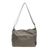 Monochromatic Decorative Nylon Shoulder Bag for Women with Zipper Casual Crossbody Bag