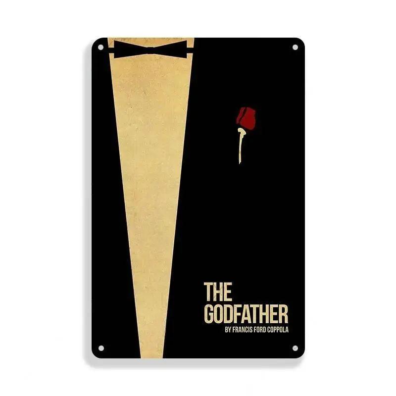 Retro Vintage Metal Tin Poster The Godfather Sign Plaque for Bar Club Home Wall Decor Classic Movie Wall Plate Pendant