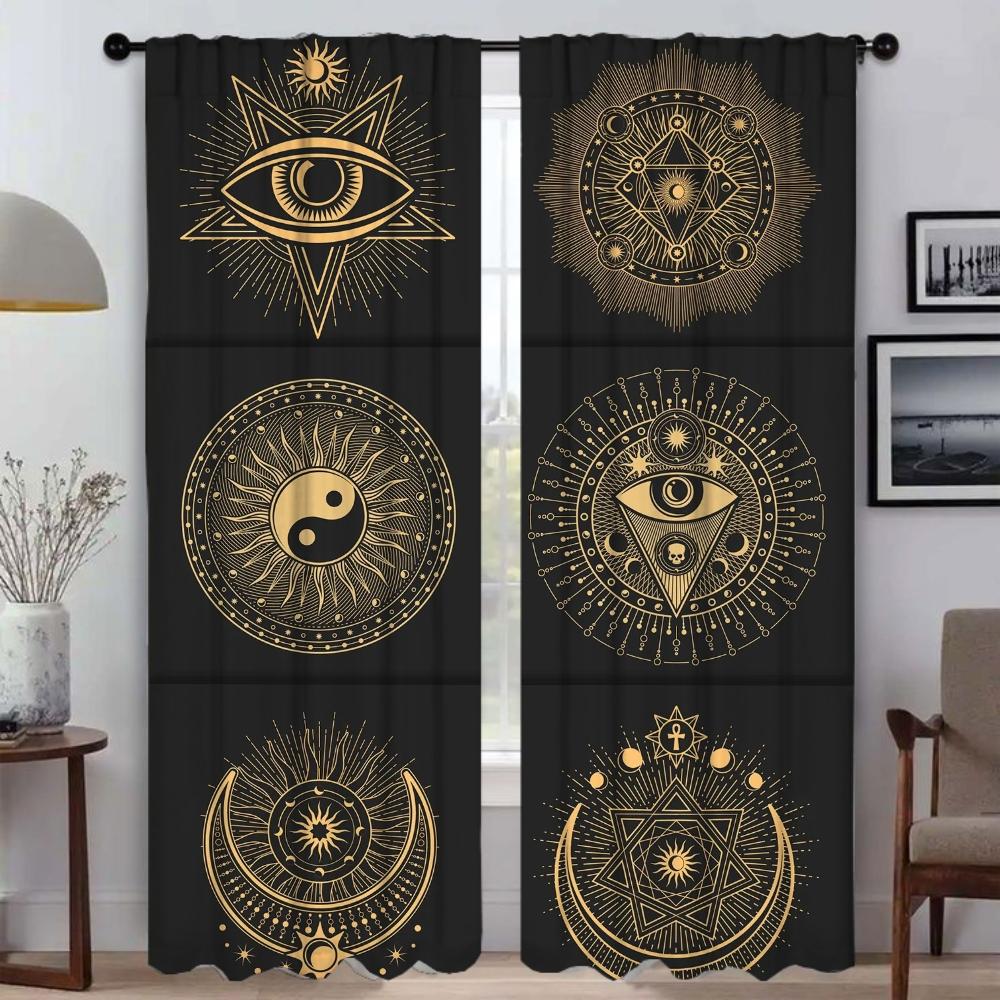 Ретро Mystic Eye Blackout Curtain для комнаты 2-панельные шторы для спальни, перегородки, жалюзи, украшения для Хэллоуина, гостиной, кухни