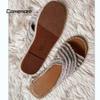 Модные винтажные легкие шлепанцы с открытым носком, повседневные, удобные, плетеные, римские, туфли, женские сандалии, бохо, плоские тапочки 43