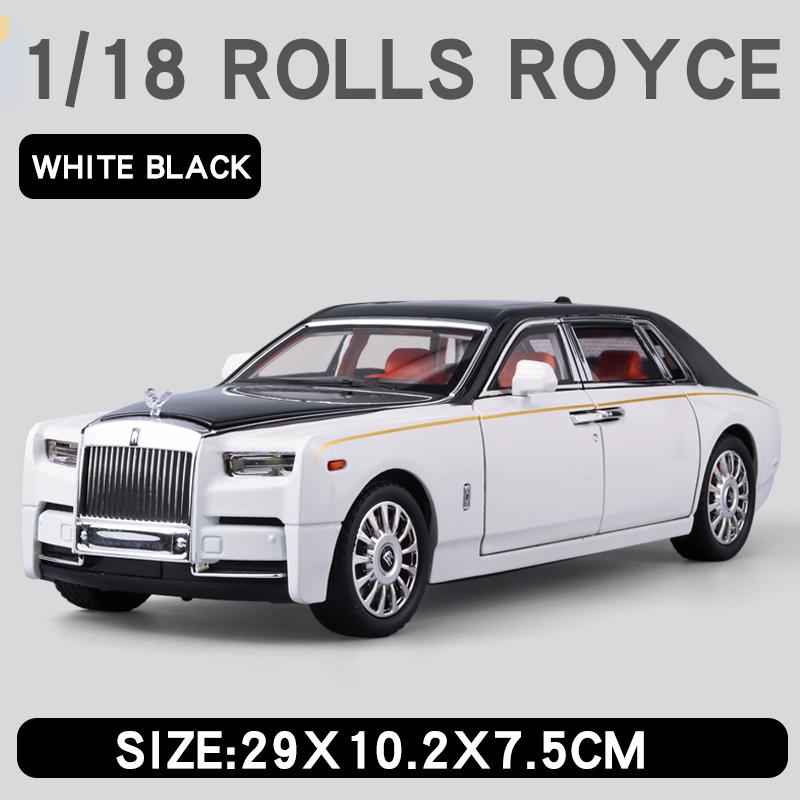 1:18 Rolls Royce Phantom Alloy Luxy Car Model Diecasts Metal Vehicles Collect Simulated Decorations Sound & Light Gifts For Kids