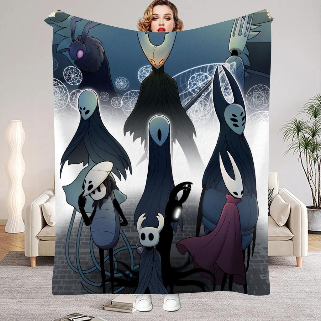 Плед Hollow Knight с рисунком из игры, фланелевый плед для декора гостиной, спальни, новогодний, рождественский подарок для фанатов