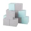 Soft Foam Cubes Building Blocks 14cm for Children, 12 Pieces, Cubes:light Grey-mint