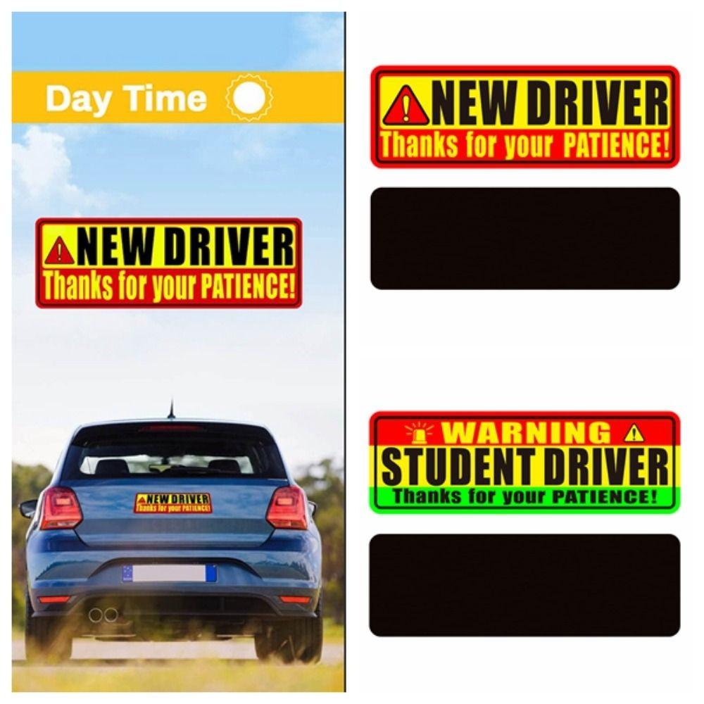 Adhesive Tape Magnetic Reflective Stickers Student Driver Driver Bumper Magnets Driving Test