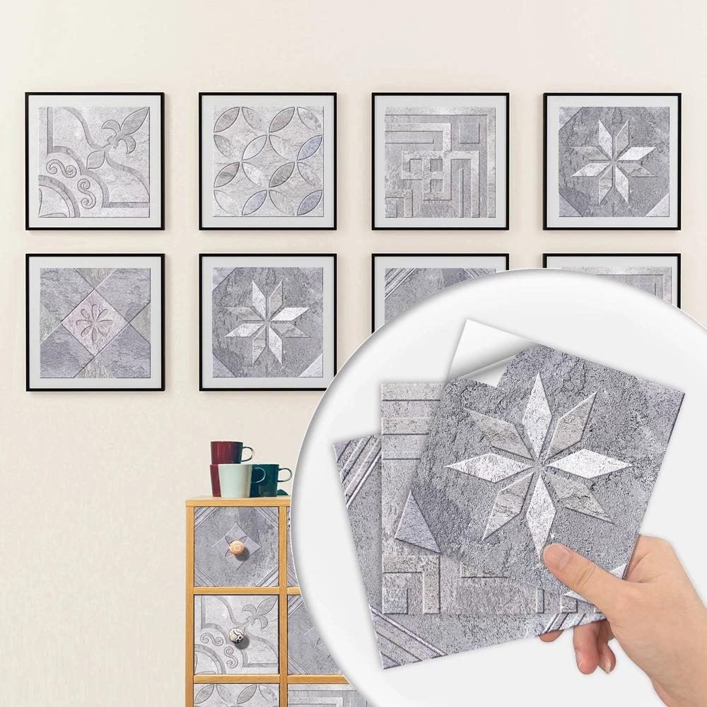 10 шт./компл., мраморная текстура, матовая плитка, наклейки на стену для пола, кухни, ванной комнаты, обои для пола, нескользящие наклейки на стены