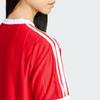 adidas Женская футболка Adicolor Серия 3 полоски в тонкую полоску, короткий рукав, ретро-мода, повседневная спортивная, бордовый, топ IX5504