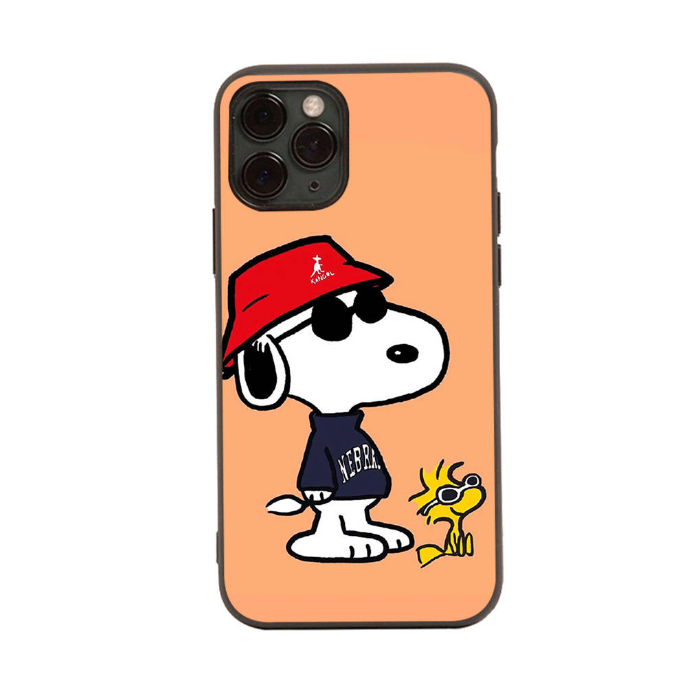 SM11 Lovely Snoopy Black Sofe Case for Samsung Note 20 Lite S24 Ultra S23 A03 A05 A06 A11 A71 A15 A16 A13 A24 A25 A33 A52 A53 A50 M55 M35 Plus