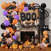 124 шт. Хэллоуин Воздушные Шары Черный Череп Тыква Летучая Мышь Наклейка День Рождения Украшение Оформление Сцены Арка Набор Шаров