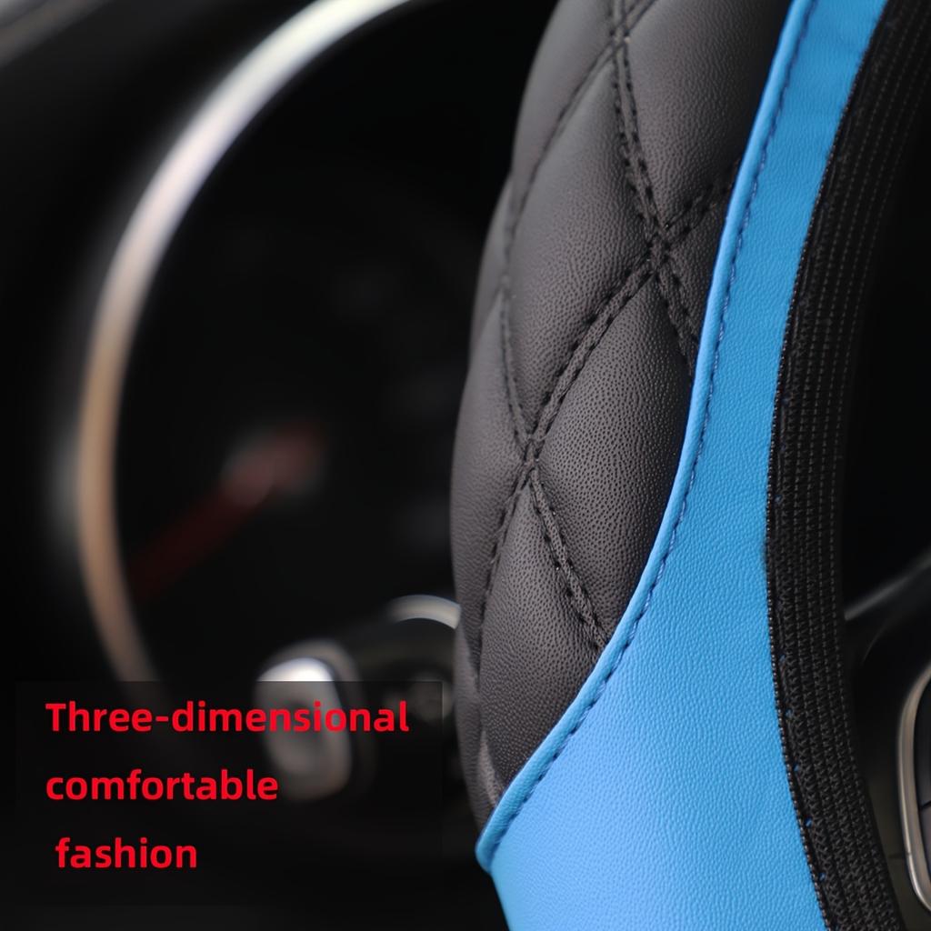1 шт. износостойкий удобный чехол для руля из искусственной кожи с трехмерной вышивкой без внутреннего кольца для руля 36,83-38,1 см для женщин