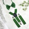 Kids Suspenders Bowtie Set Elastic Tuxedo for Boys Girls Party Jeans