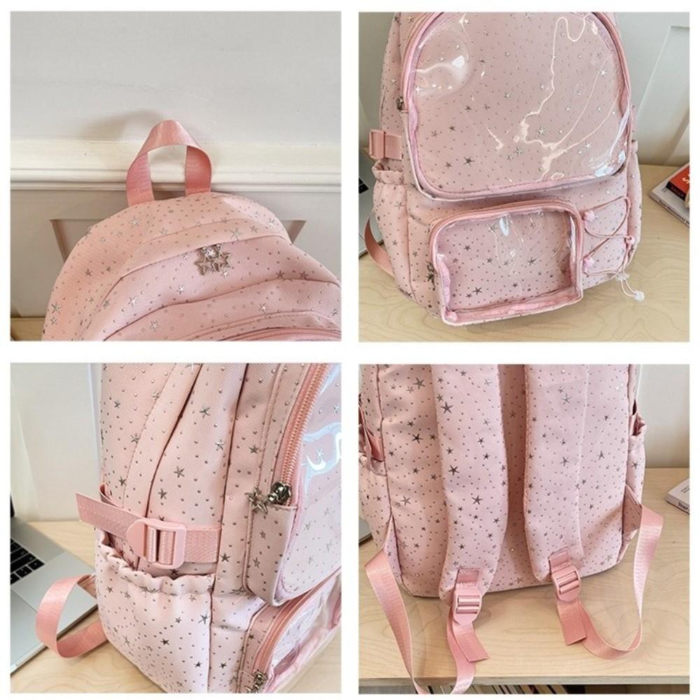 Laptop Bag Oxford Cloth Star Backpack Print Students School Bag Jk College Style Transparent Itabag Daily