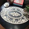 Chinese Classic Oval Embroidered Small Round Tablecloth Kitchen Coffee Bar Tea Set Fruit Tray Table Mat Wedding Placemat Tapetes