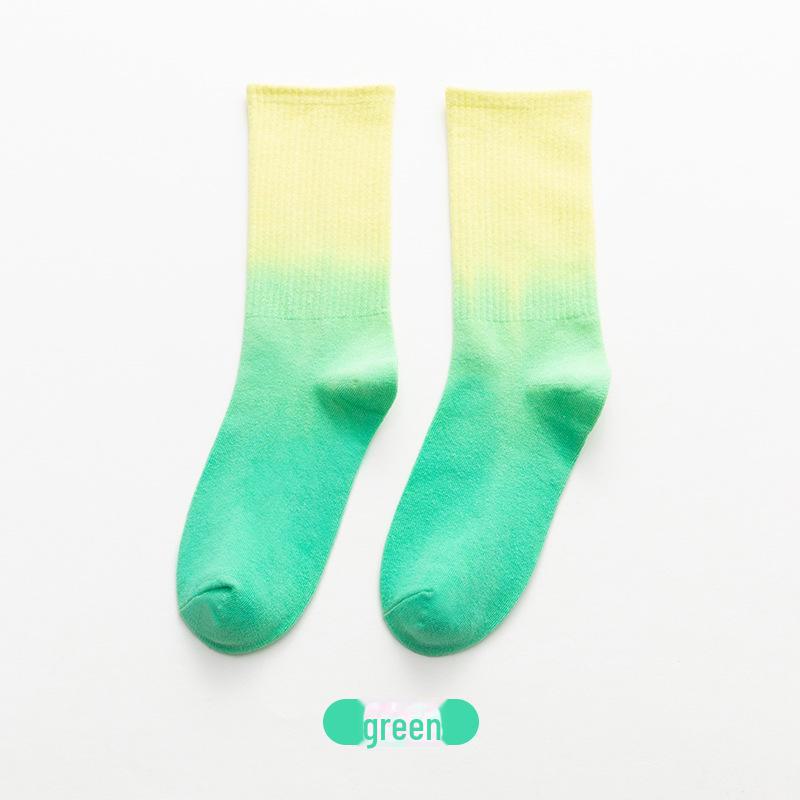 Новые носки средней длины с градиентным принтом Tie-Dye: Идеально подходит для баскетбола, скейтбординга и хип-хопа как для мужчин, так и для женщин.