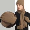 Thickened Beanies Scarf Gloves Set Fleece-lined Touchscreen Gloves 3 In 1 Set  for Women & Men