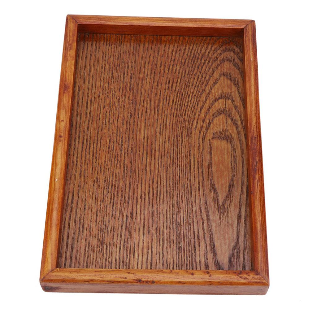Rectangle Wooden Tea Tray Serving Table Plate Snacks Food Storage Dish for Hotel Home(22*15cm)