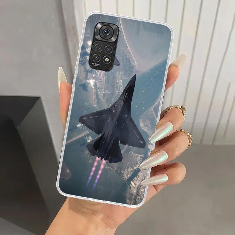 Чехол для телефона Военный самолет Военный корабль Истребитель для Xiaomi Redmi Note 15 14 14S 13 12S 12 Pro 11S 11 Plus 11T 11E 10S Мягкий Funda Pr
