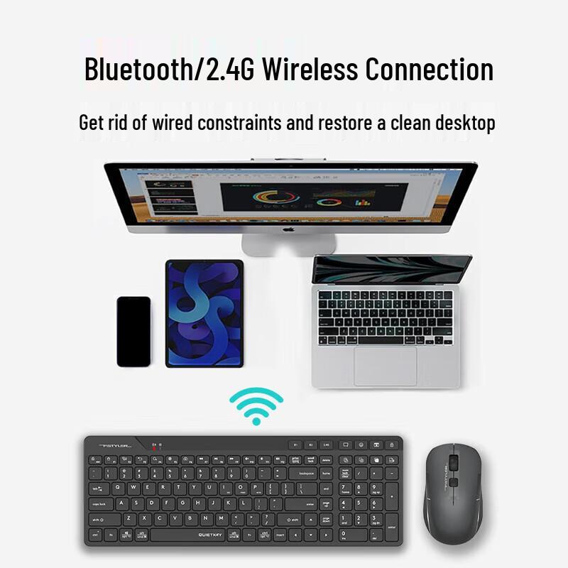 A4TECH FB2700C Air2 Wireless Bluetooth Keyboard & Mouse Combo
