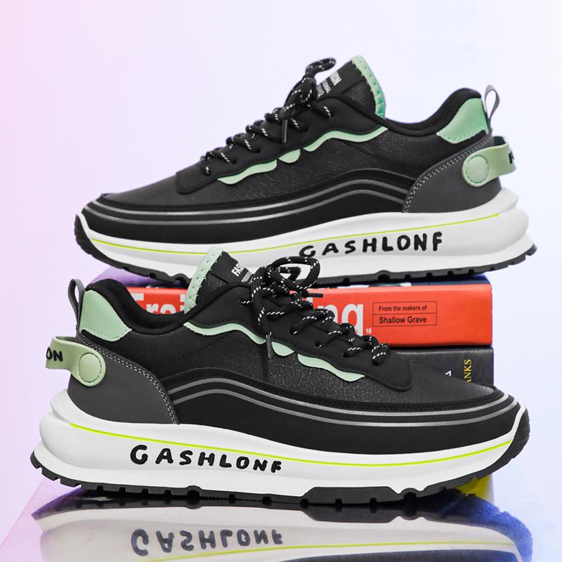 Осень Новые Классические Мужские Кроссовки Толстая Подошва Увеличение Мягкая Подошва Противоскользящие Баскетбольные Кроссовки Уличные Повседневные Беговые Минималистичные Кроссовки