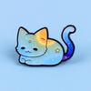 4pcs/set Cute Rainbow Cat Enamel Pin Badge On Backpack Lapel Pins Cartoon Brooches for Jackets Cosplay Accessories Gift Toys