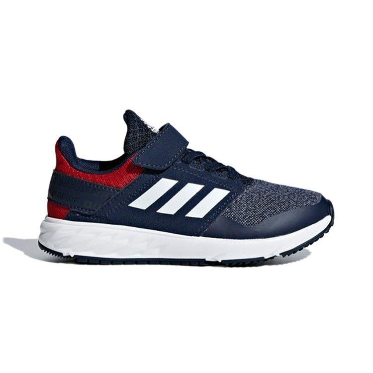 adidas Fortafaito El Fabric Нескользящие Устойчивые к истиранию Низкие Детские Беговые Кроссовки Синий Белый Красный Детские F34122