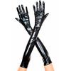 Womens Casual Faux Leather Gloves Long Slim Fit Wet Look Winter Autumn Mittens