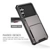 For Samsung Galaxy A55 5G Case PC+TPU Card Holder Hidden Pocket Anti-Scratch Cover