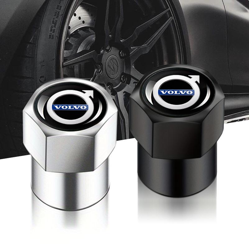 For Volvo 4Pcs Aluminum Alloy Car Tire Air Valve Stems Caps For Volvo Xc60 Xc90 V40 V60 S60 V50 V90 S80 C40 XC40 V70 XC70 C30 EX