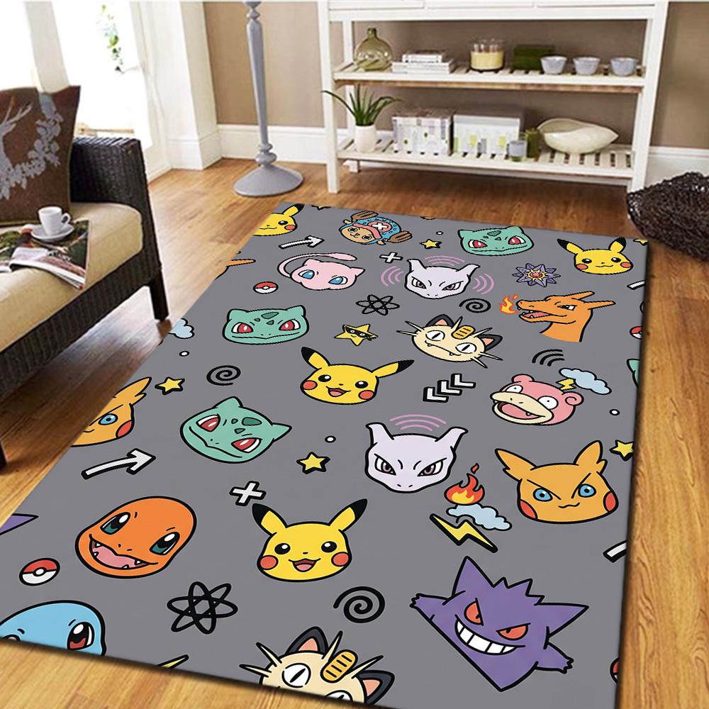 Pokémon Carpet Floor Mat Gamer Bedroom Home Decor Washable Non Slip Large Area YUN6512