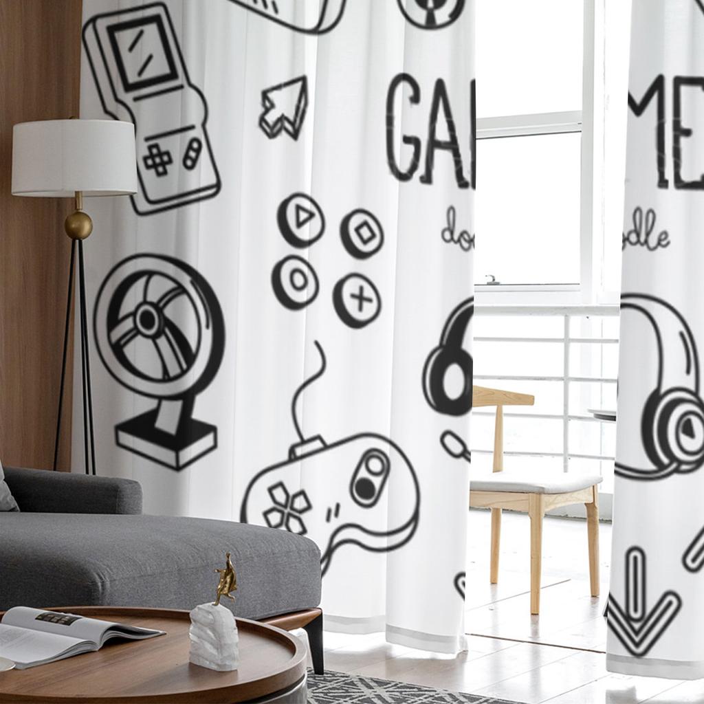 Игровой контроллер, прозрачные шторы для гостиной, спальни, тюлевые шторы, кухонные оконные шторы, панельные шторы