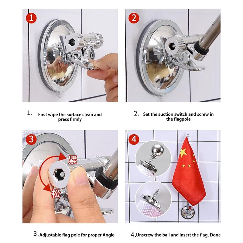 Vehicle Flagpole Holder Suction Cup Flagpole Base Car Parade Flagpole Base Flag Frame Flagpole Suction Flagpole Base